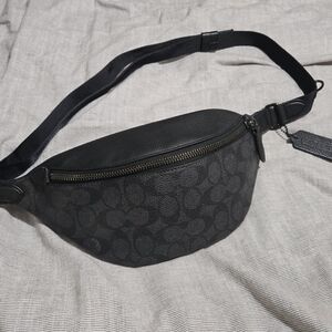Coach Black Signature Belt Bag